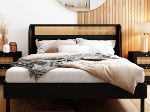 George Rattan Teak Bed