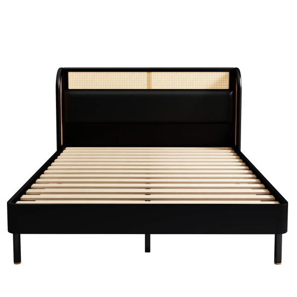 George Rattan Teak Bed - Image 3