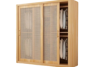 Luwi Rattan Teak Wardrobe